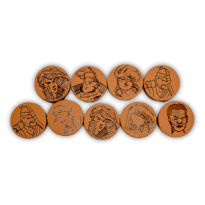 RC: sculpted wooden character pawns