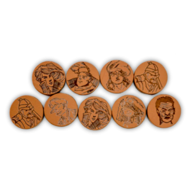 RC: sculpted wooden character pawns